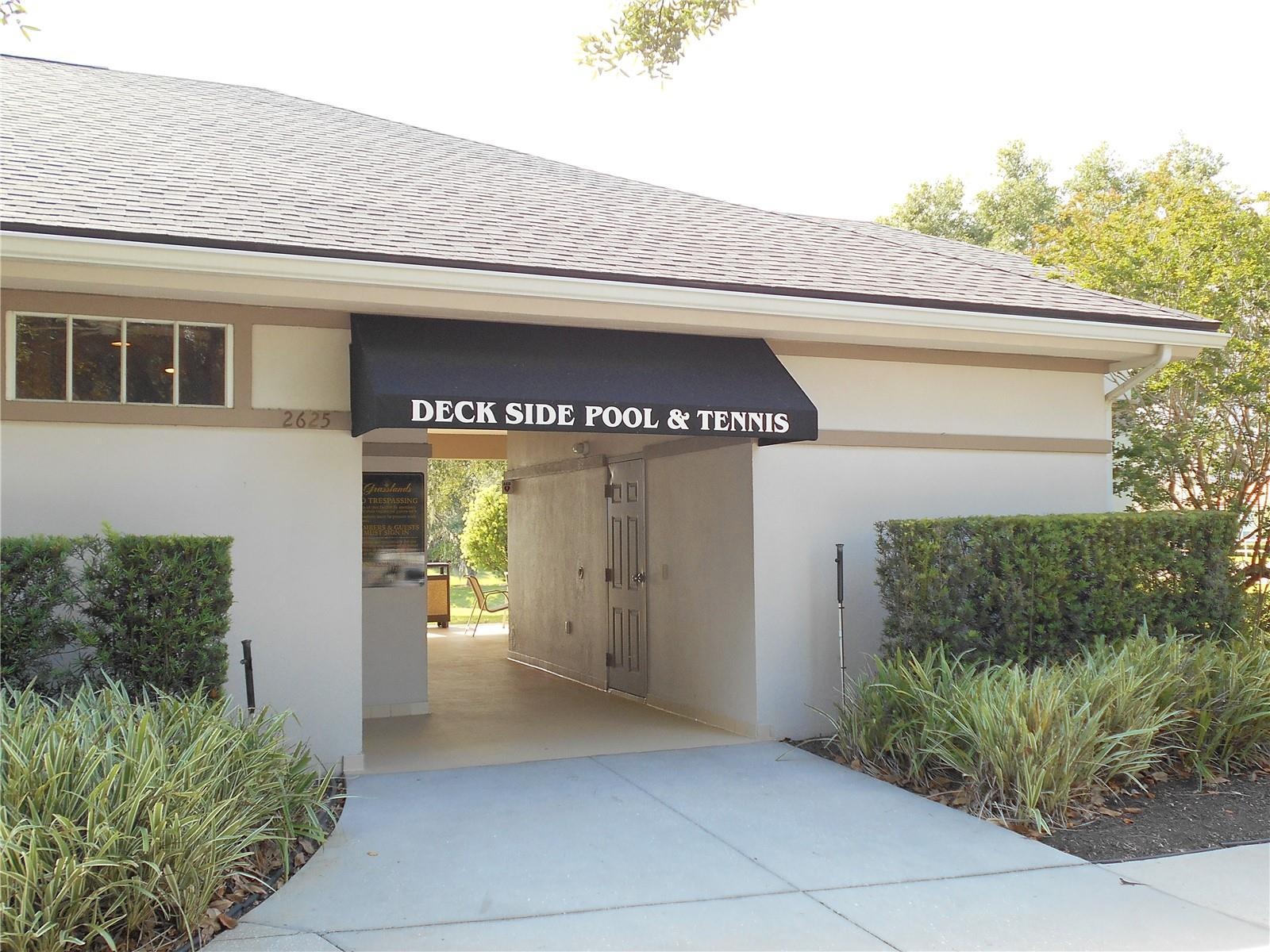 A short distance away is the Deck Side Pool and Tennis Complex that also houses locker rooms and a fitness room.