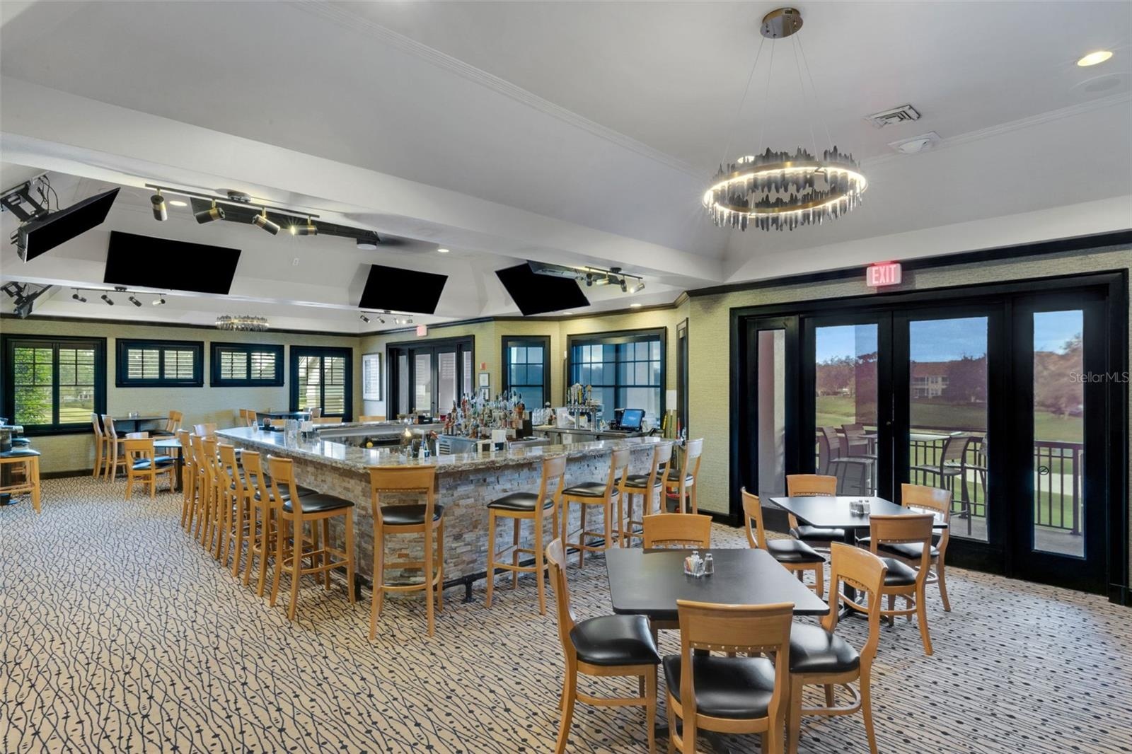 a sports bar where members can relax and unwind after golf, tennis or pickleball.