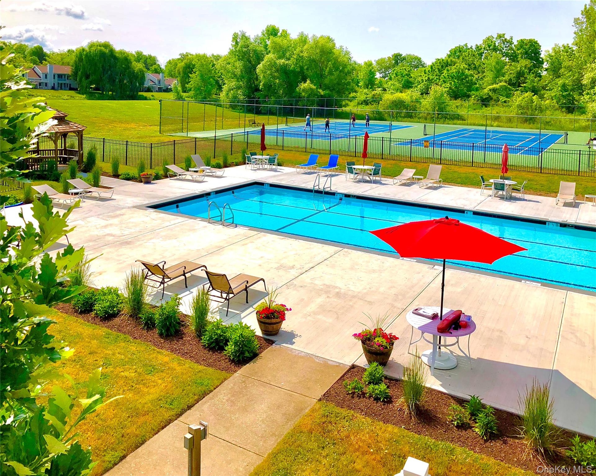 Pool, tennis courts and pickle board