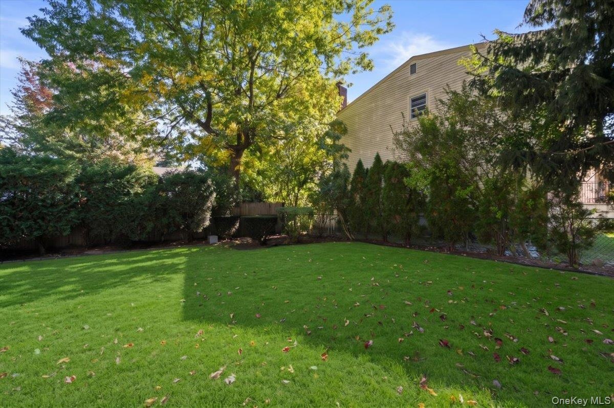 level fenced in yard