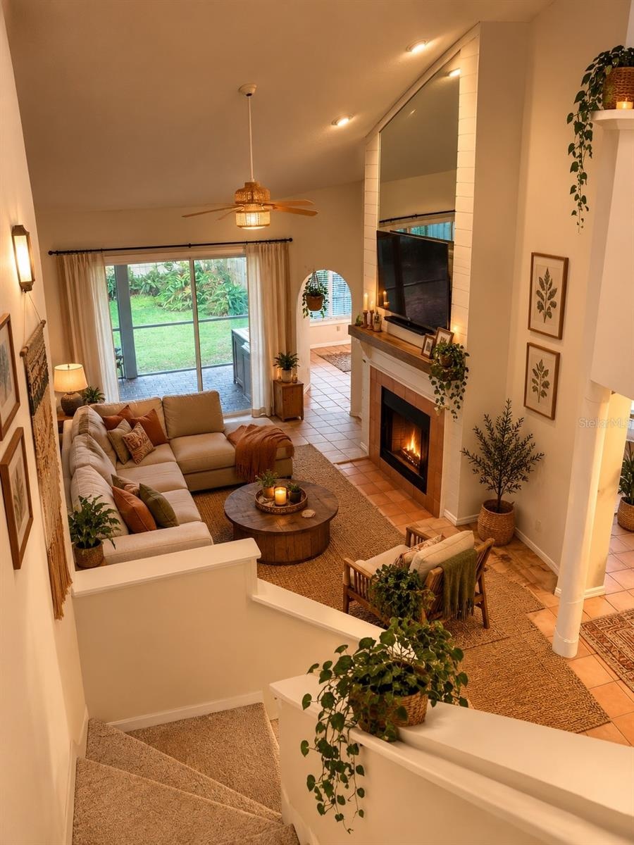 Living room virtual staged
