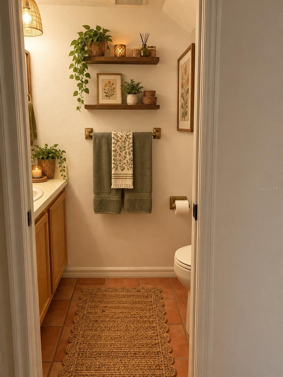 Half Bath downstairs virtual staged