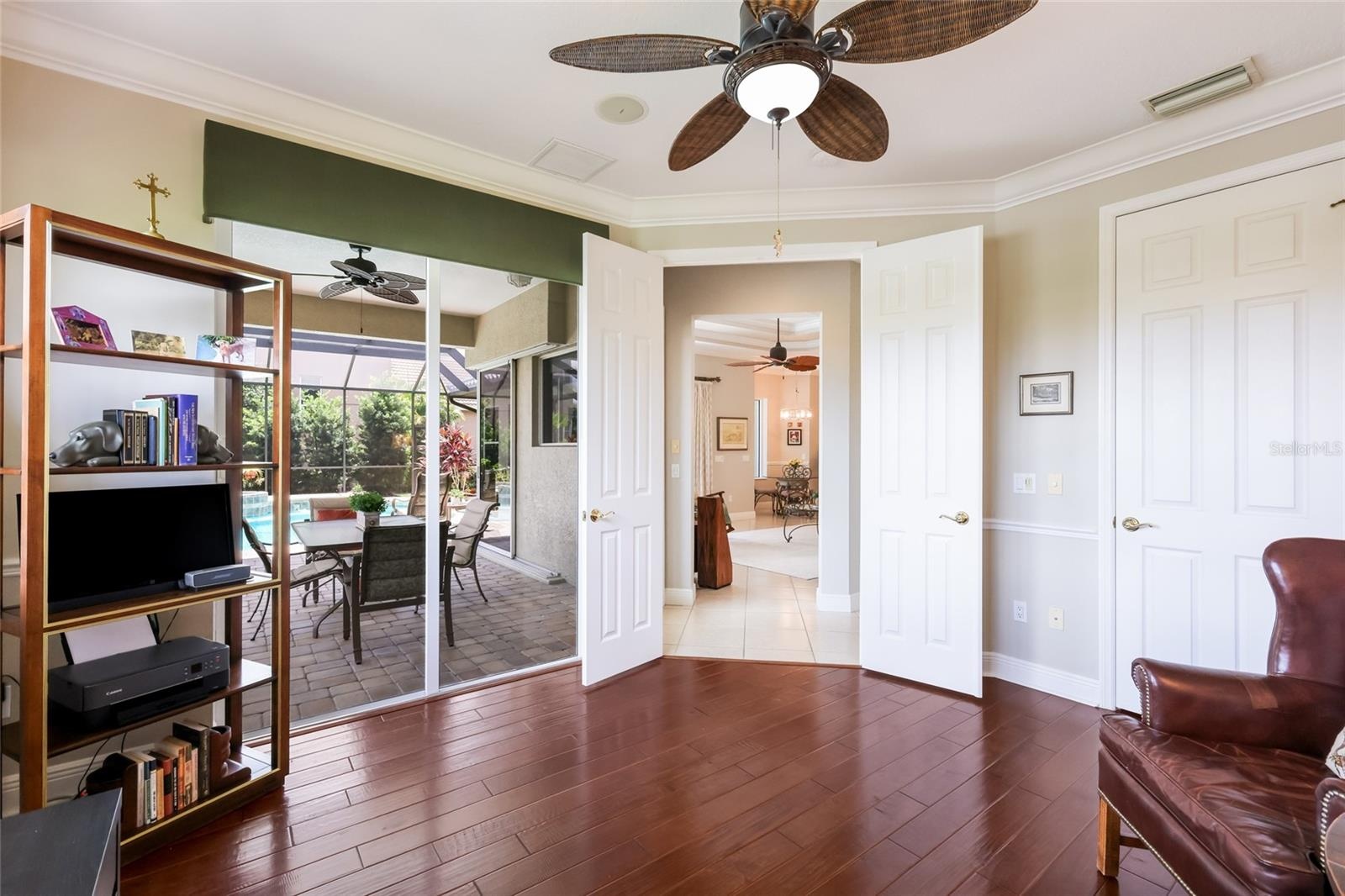 Bedroom 4 or bonus room has sliders to lanai