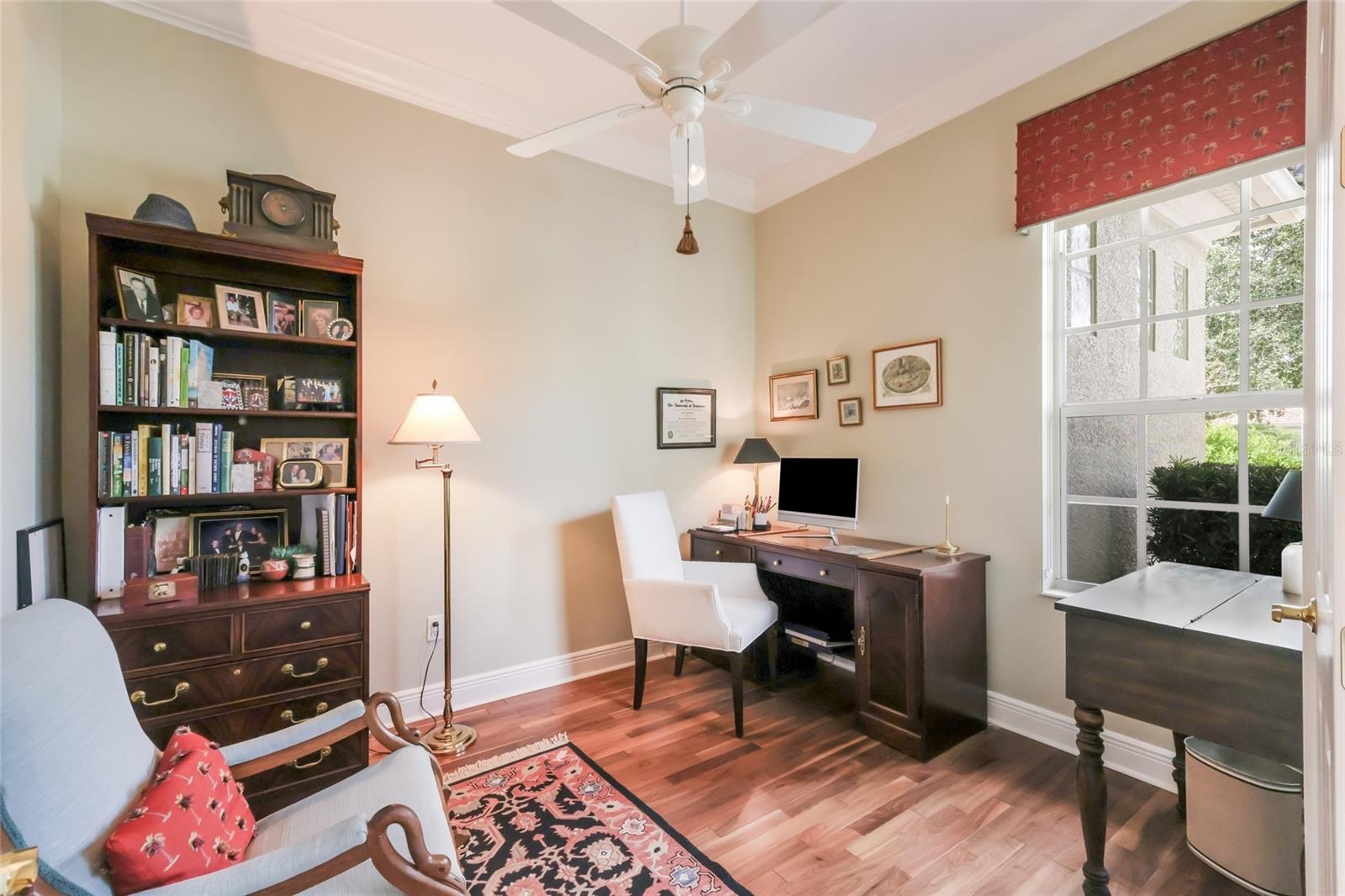 Private office at front of home