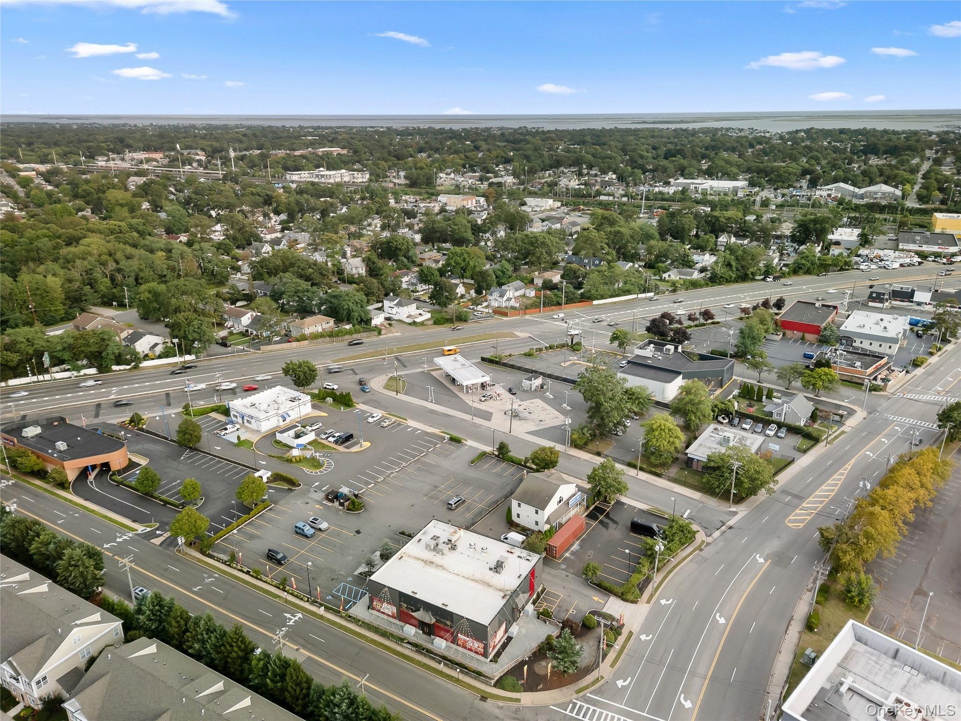 Aerial view of a main thoroughfare