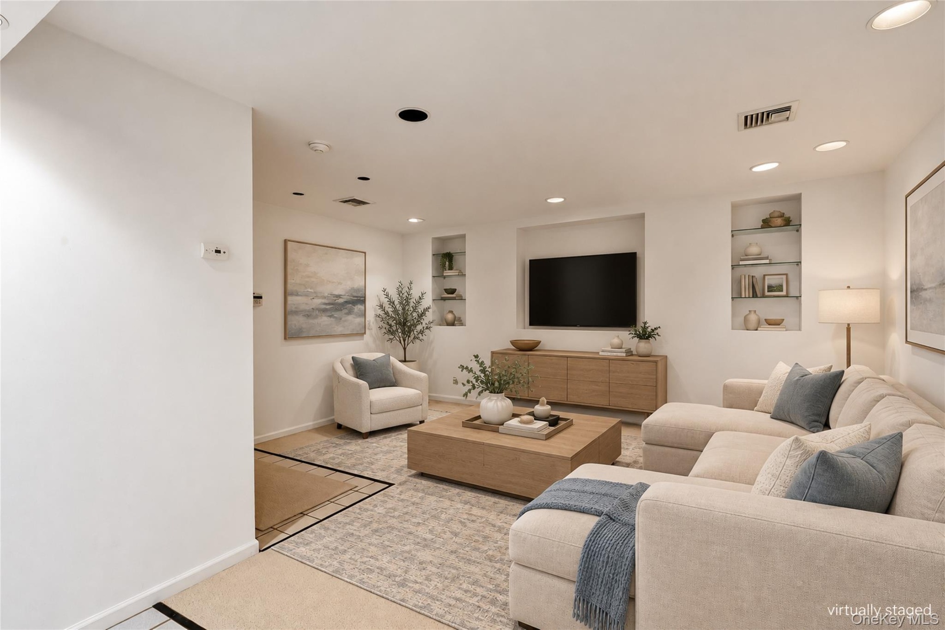 Virtually staged Family room