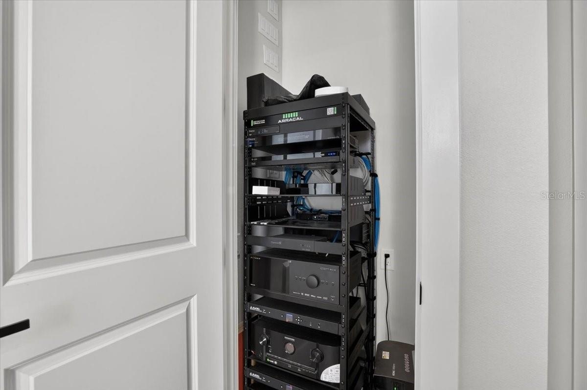 Full home Control4 automation: all lighting, fans, distribute audio, theater system, living rm TV, cameras, garages and exterior lighting.  Devices ca
