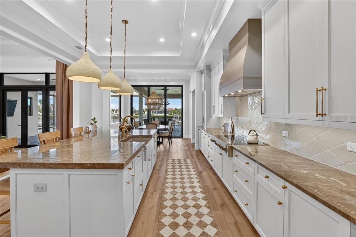 Exotic series counter top with double stacked island.