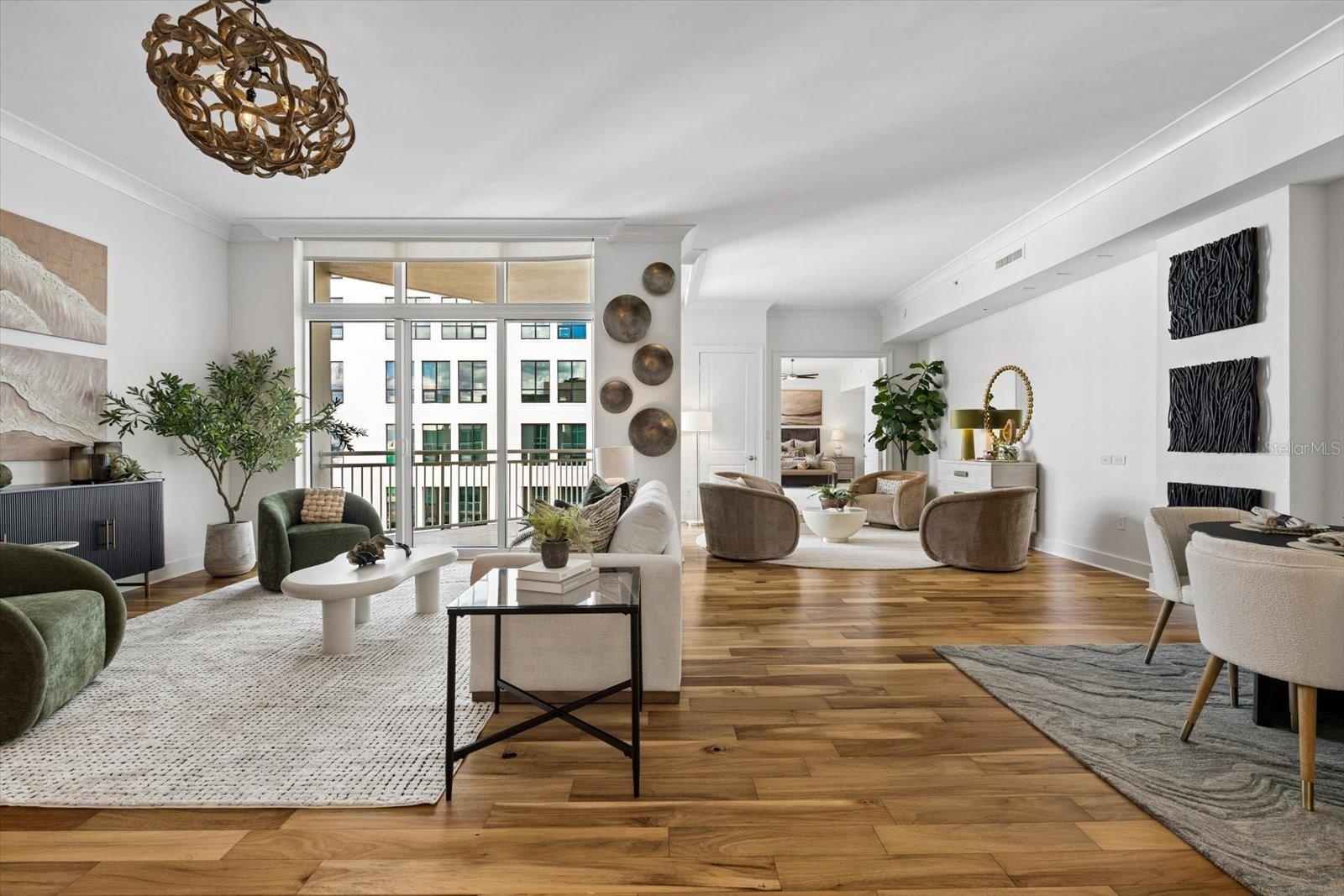 Living room, dining room, sitting room view