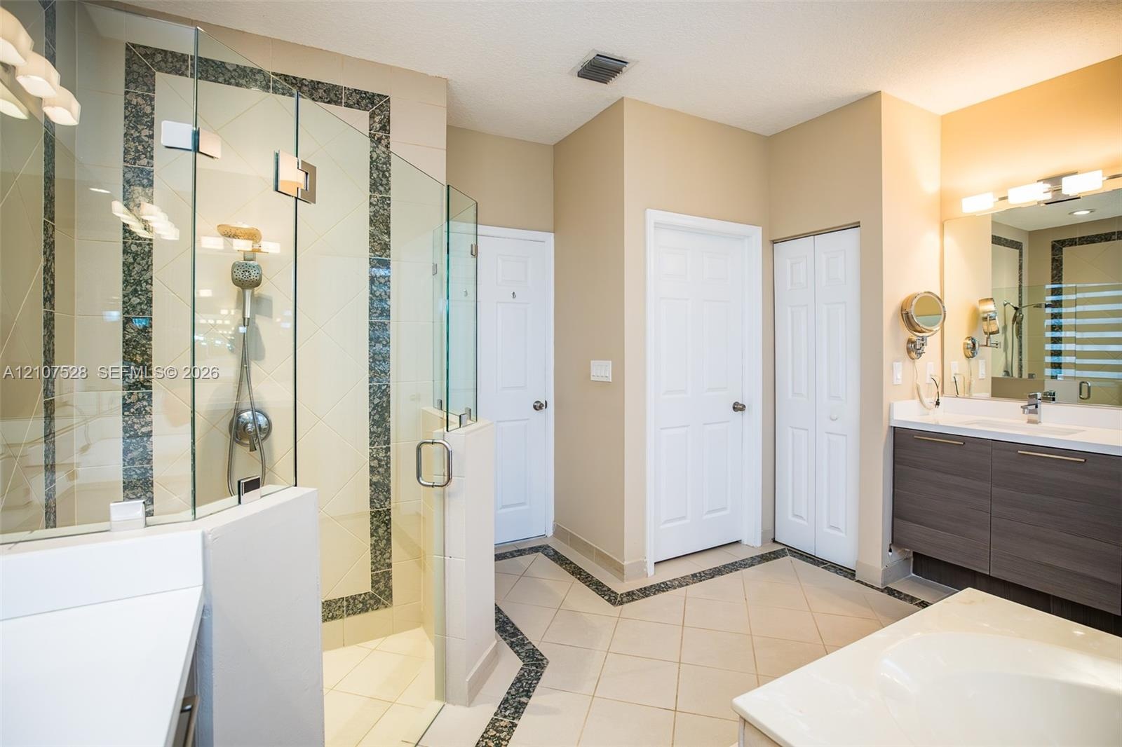 Master Bath has Shower and plenty of storage space