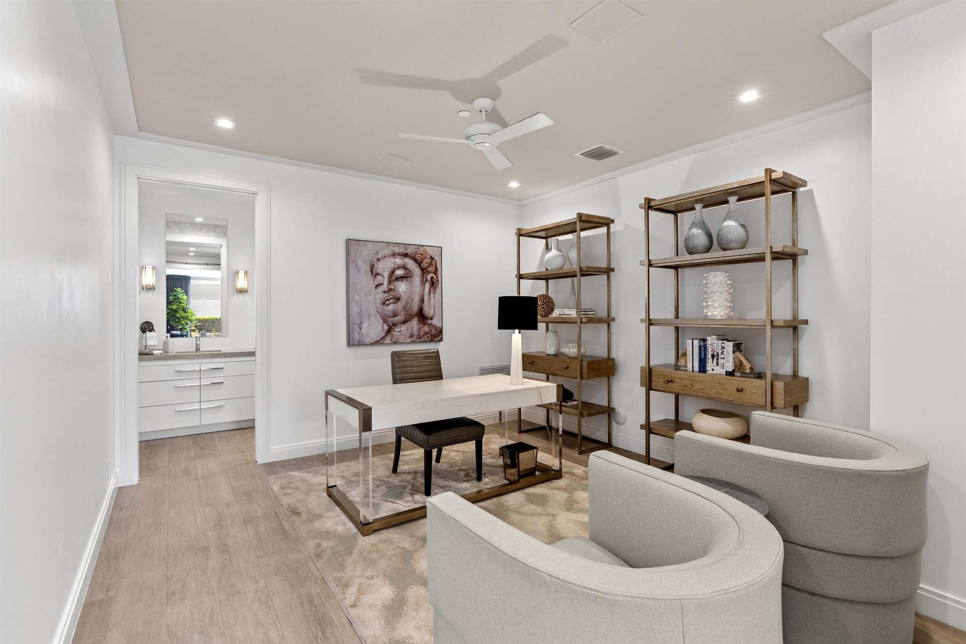 Office has private bathroom and can easily be converted to a 4th bedroom