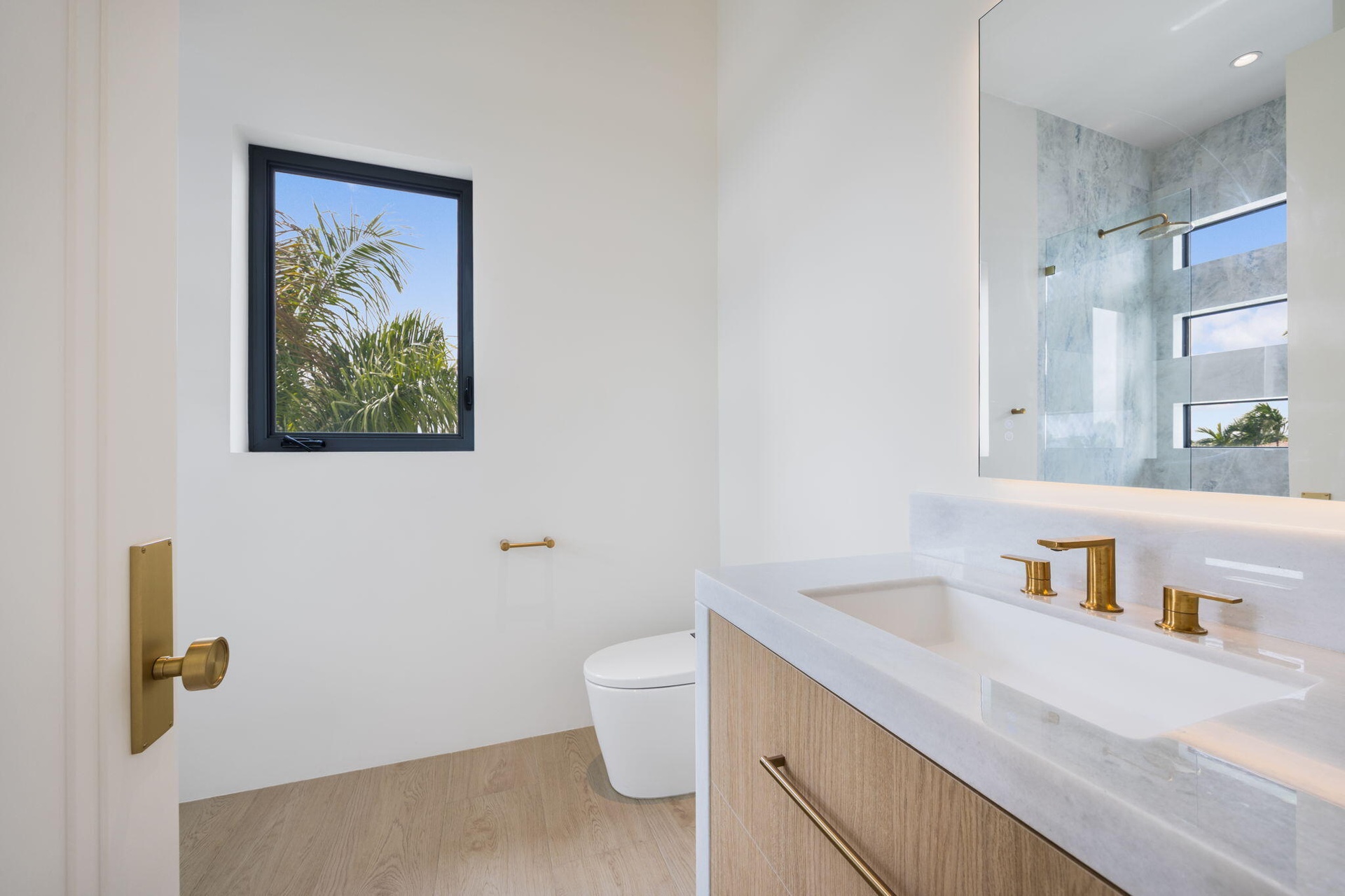 Bath 1 upstairs vanity with smart toilet