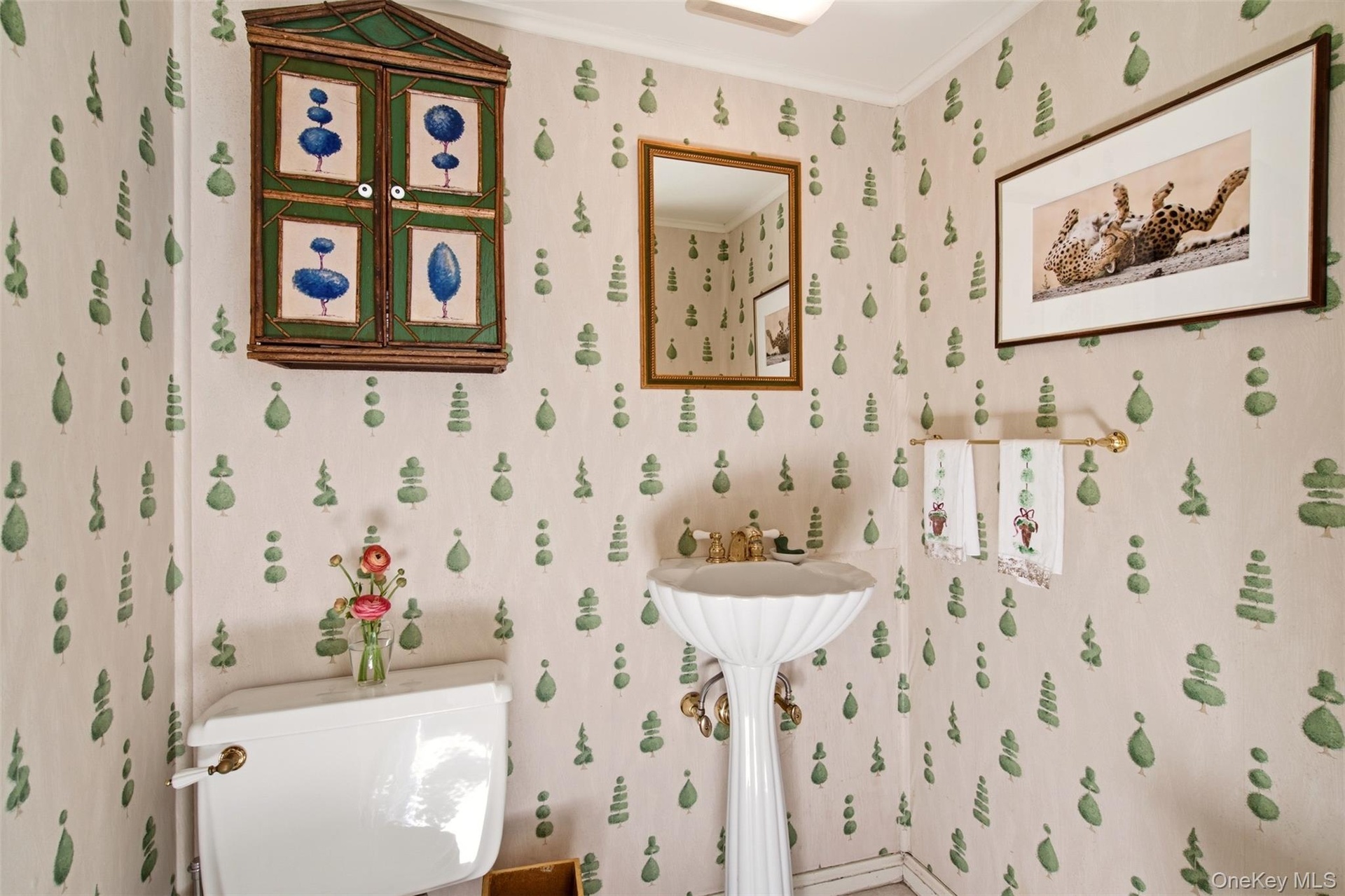 Powder room located off of front entry