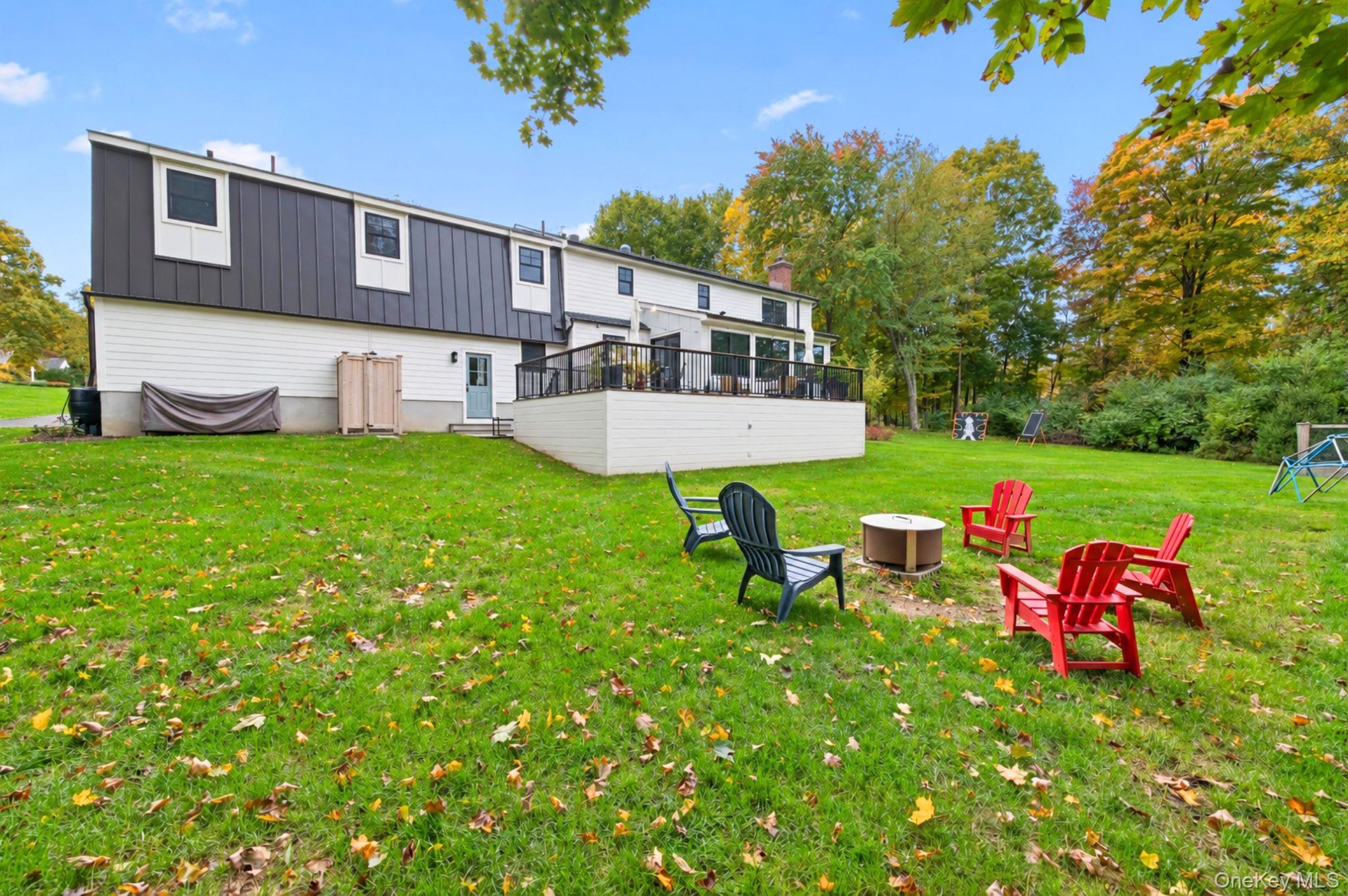 Back of Home with Fire Pit