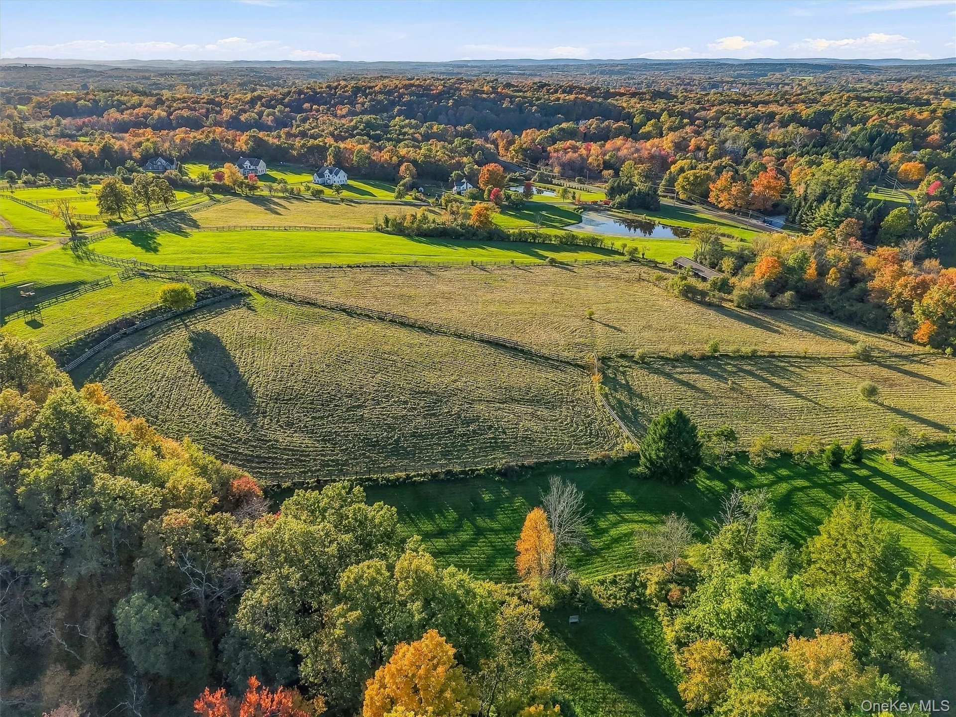 Aerial View of Farm Fields & Paddocks