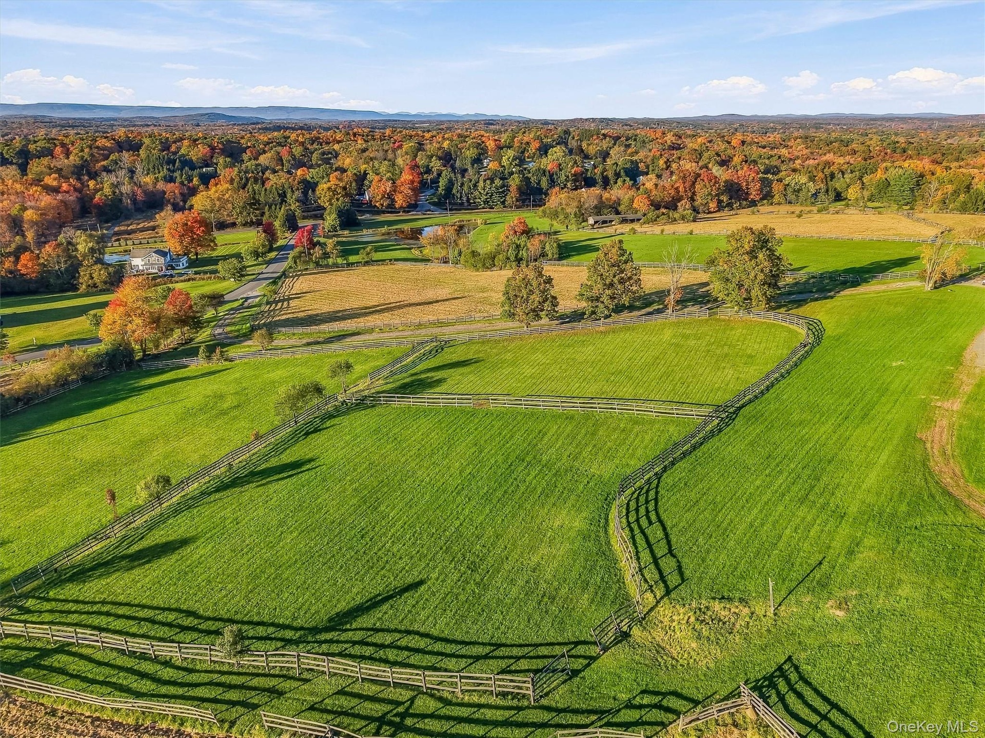 Aerial View of Farm Fields & Paddocks