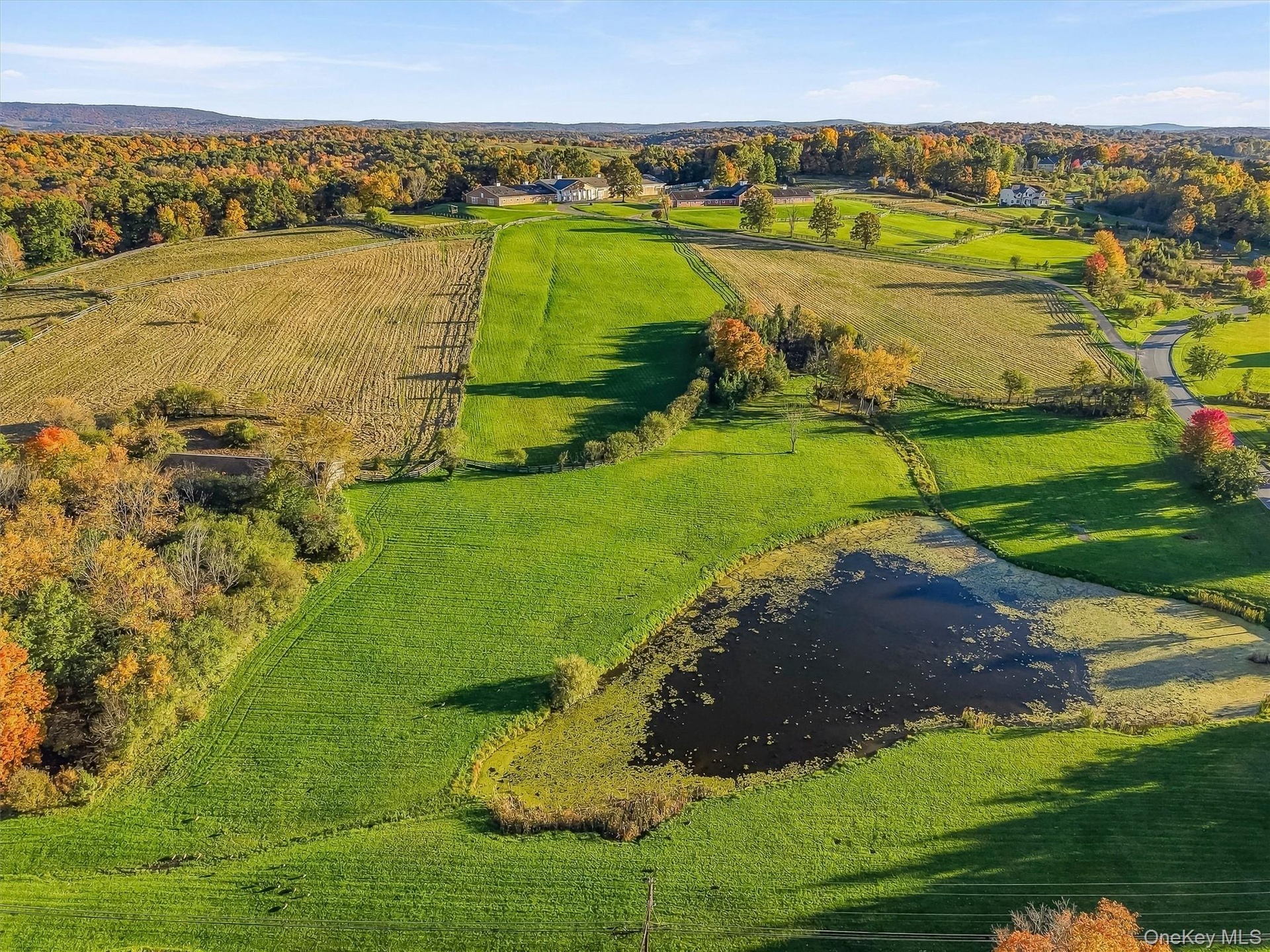 Aerial View – Farm Structures & Fields