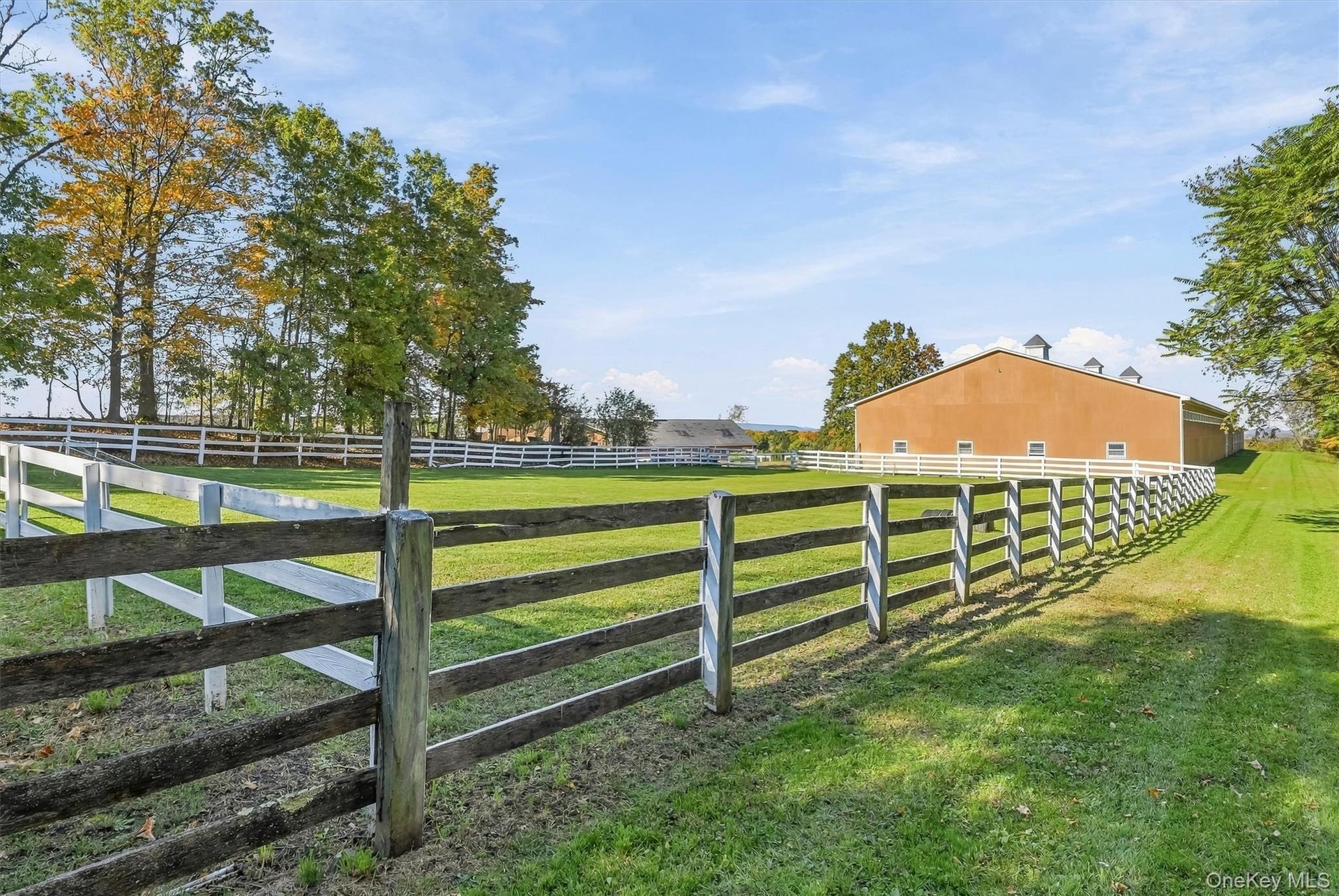 Rear View of Both Barns & Outdoor Grass Arena