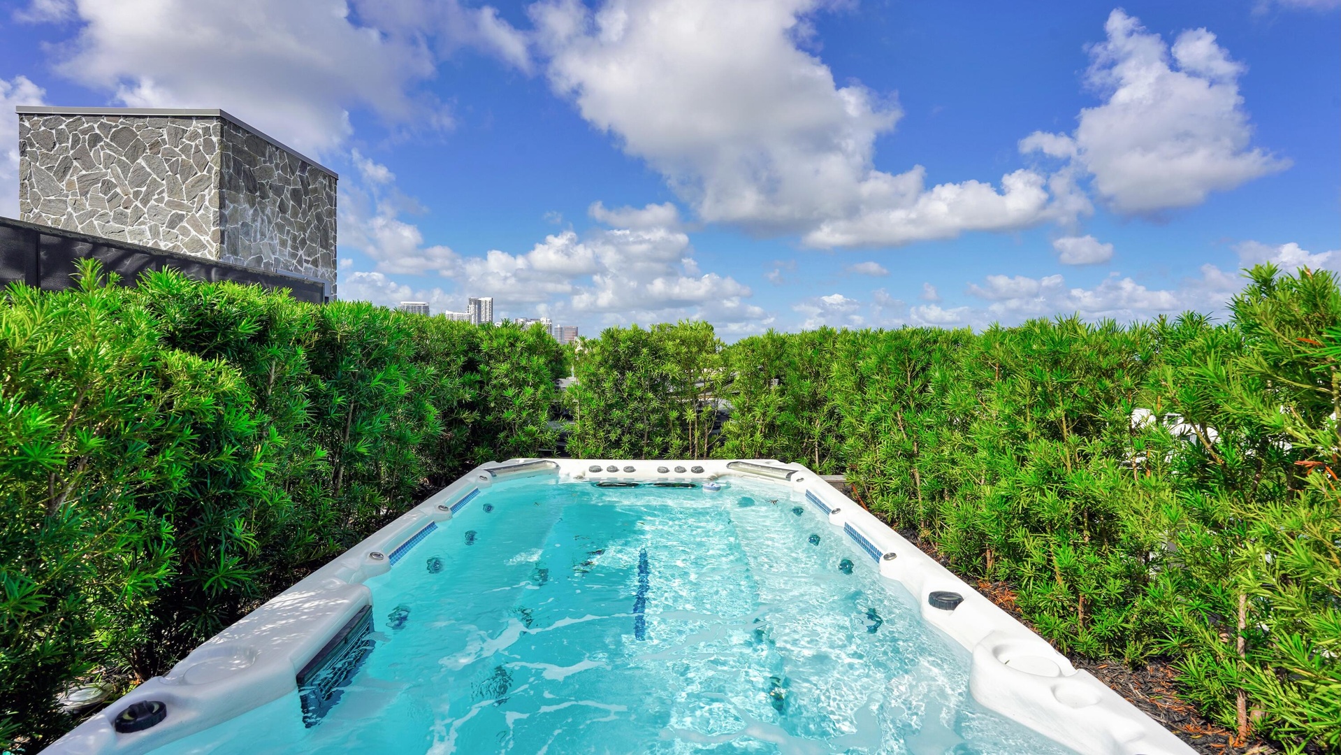 Private rooftop terrace swim spa