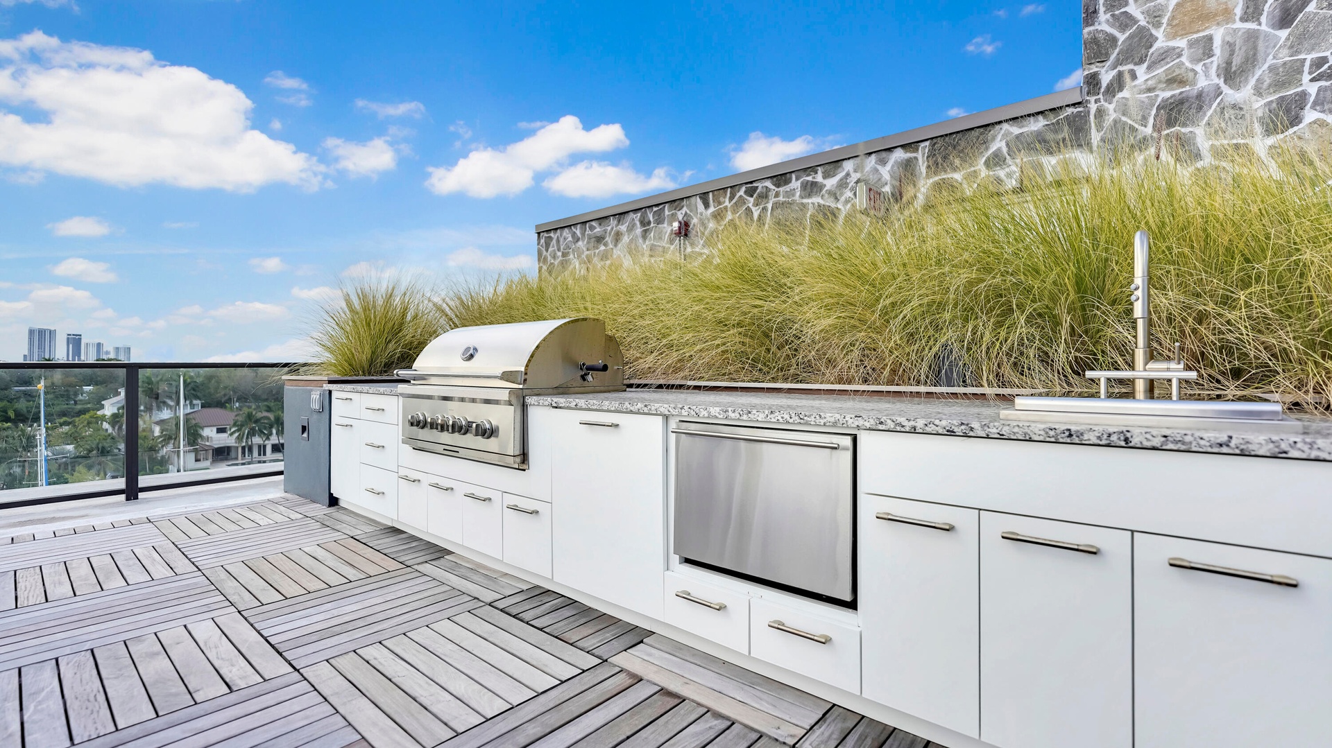 Private rooftop terrace summer kitchen