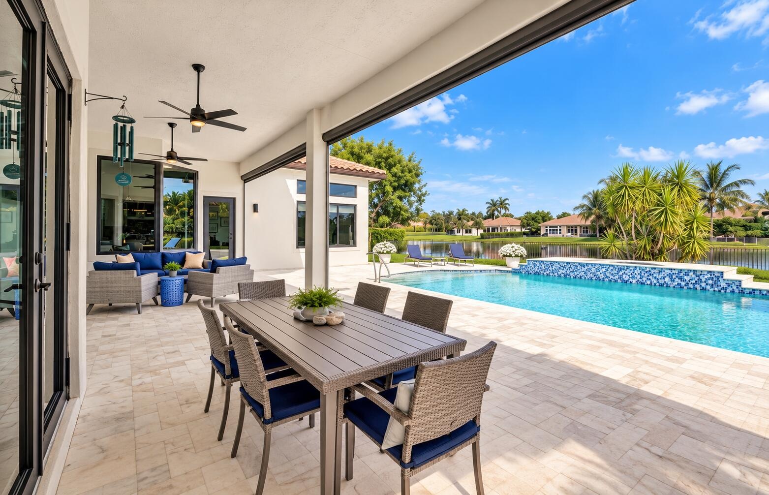 Shady covered patio