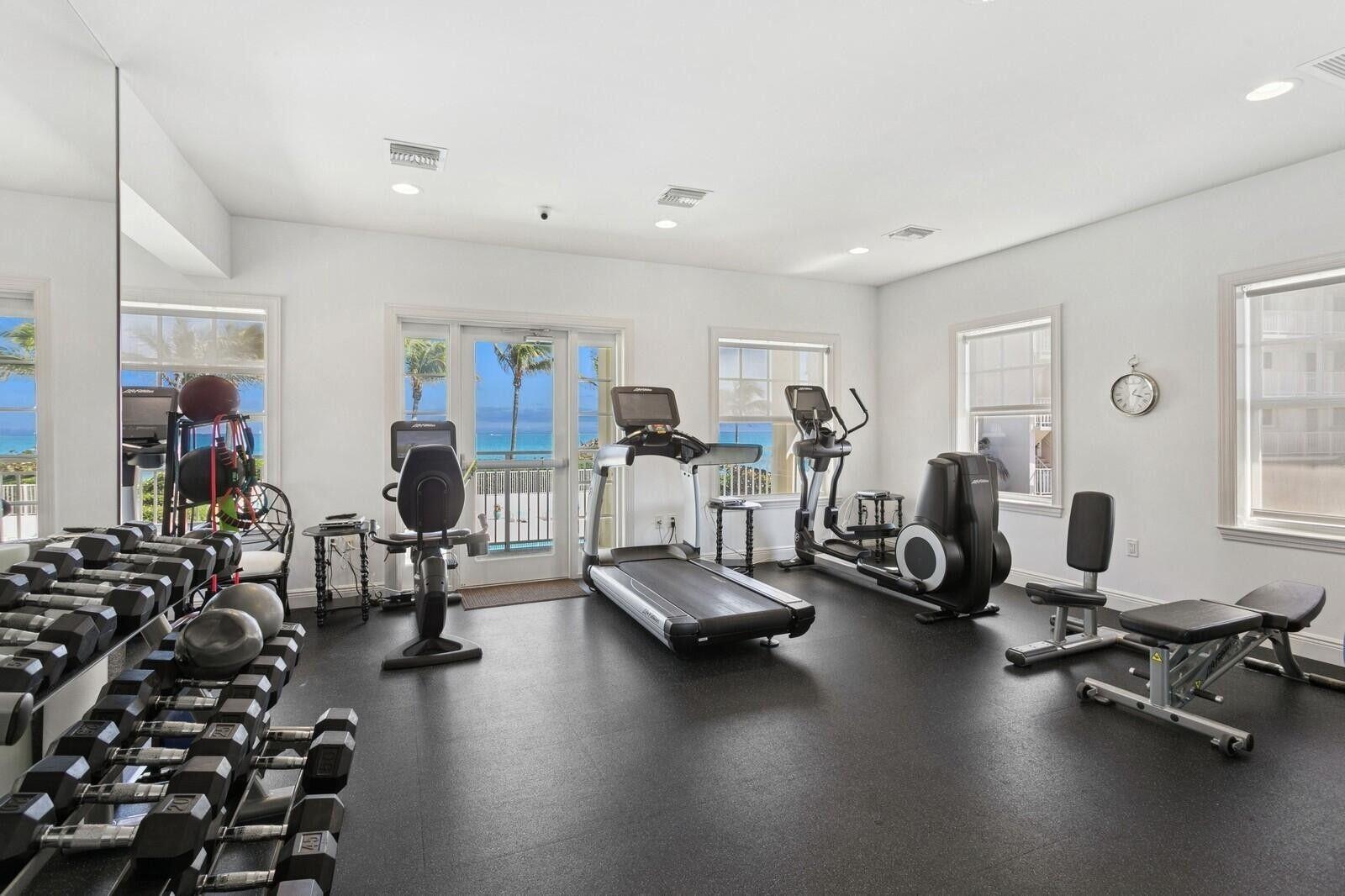 Fitness Center overlooking the clear Atlantic ocean