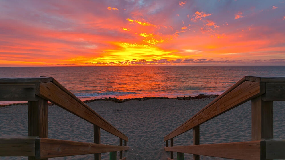 Direct private white-sand beach access