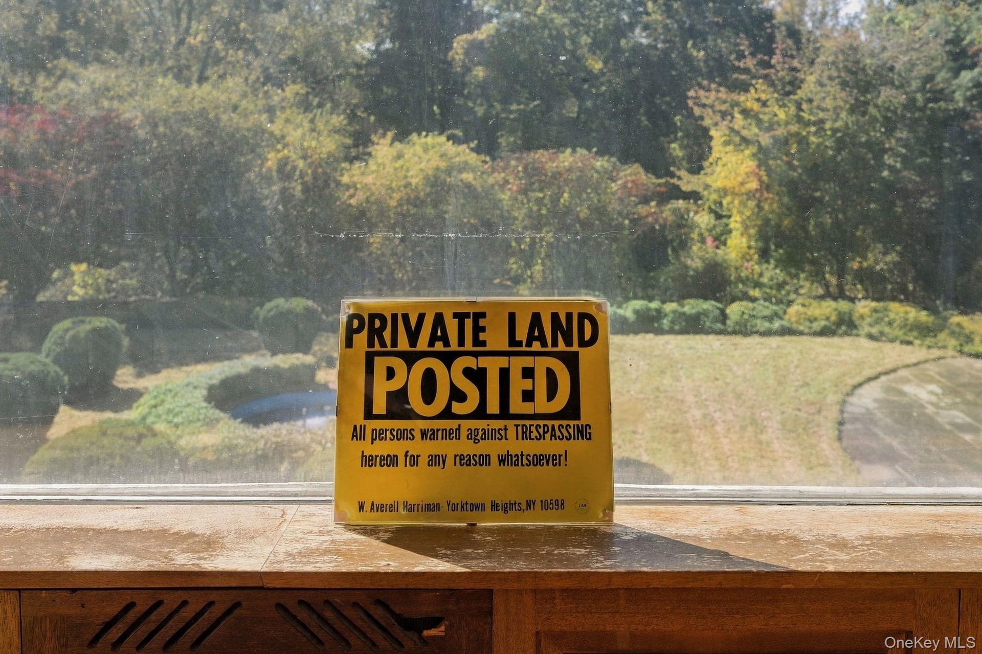 Sign discovered from the time of Averill & Pamela Harriman
