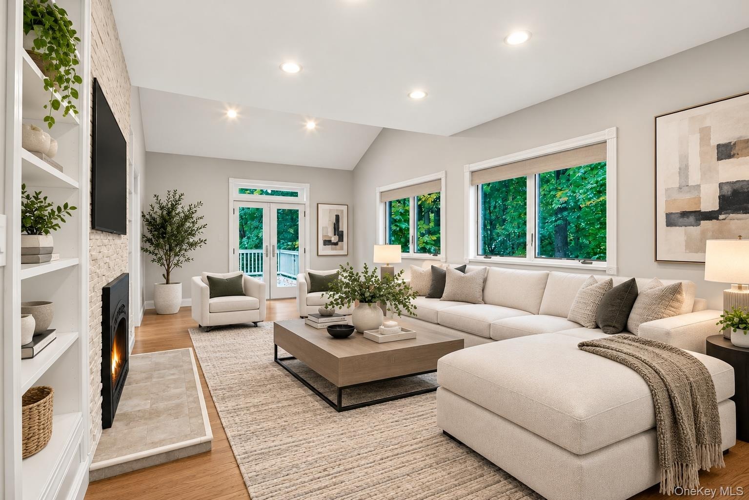 Virtually staged living room.