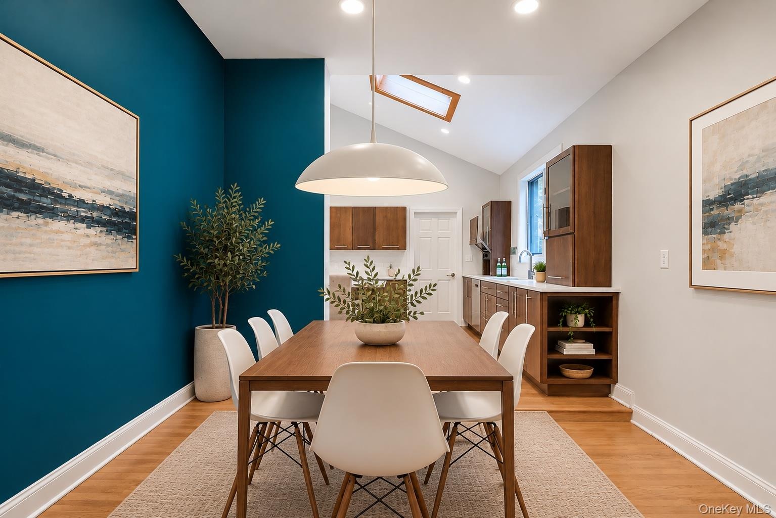 Virtually staged dining area.