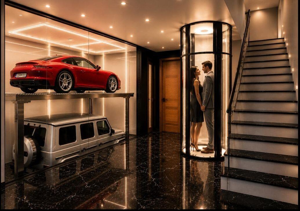Foyer and garage of Gaudi Villas Fort Lauderdale Sunrise intracoastal.