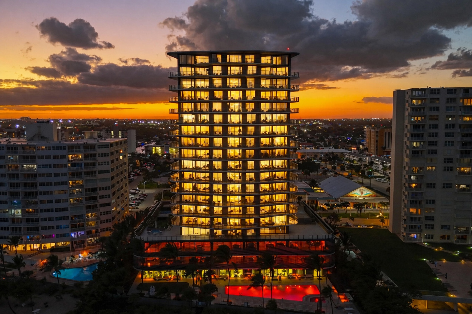 Sabbia Beach is a flagship luxury condominium positioned directly on the sand and an unmistakable presence on the Pompano Beach skyline. Offering 200 