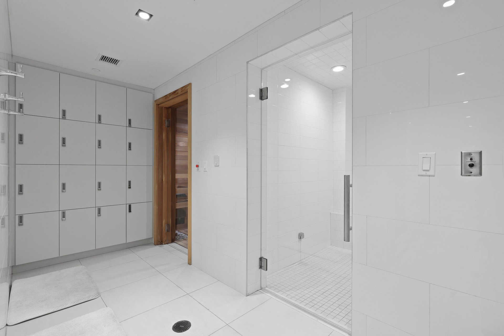 His and Hers locker rooms provide both steam rooms and saunas for residents and their guests.