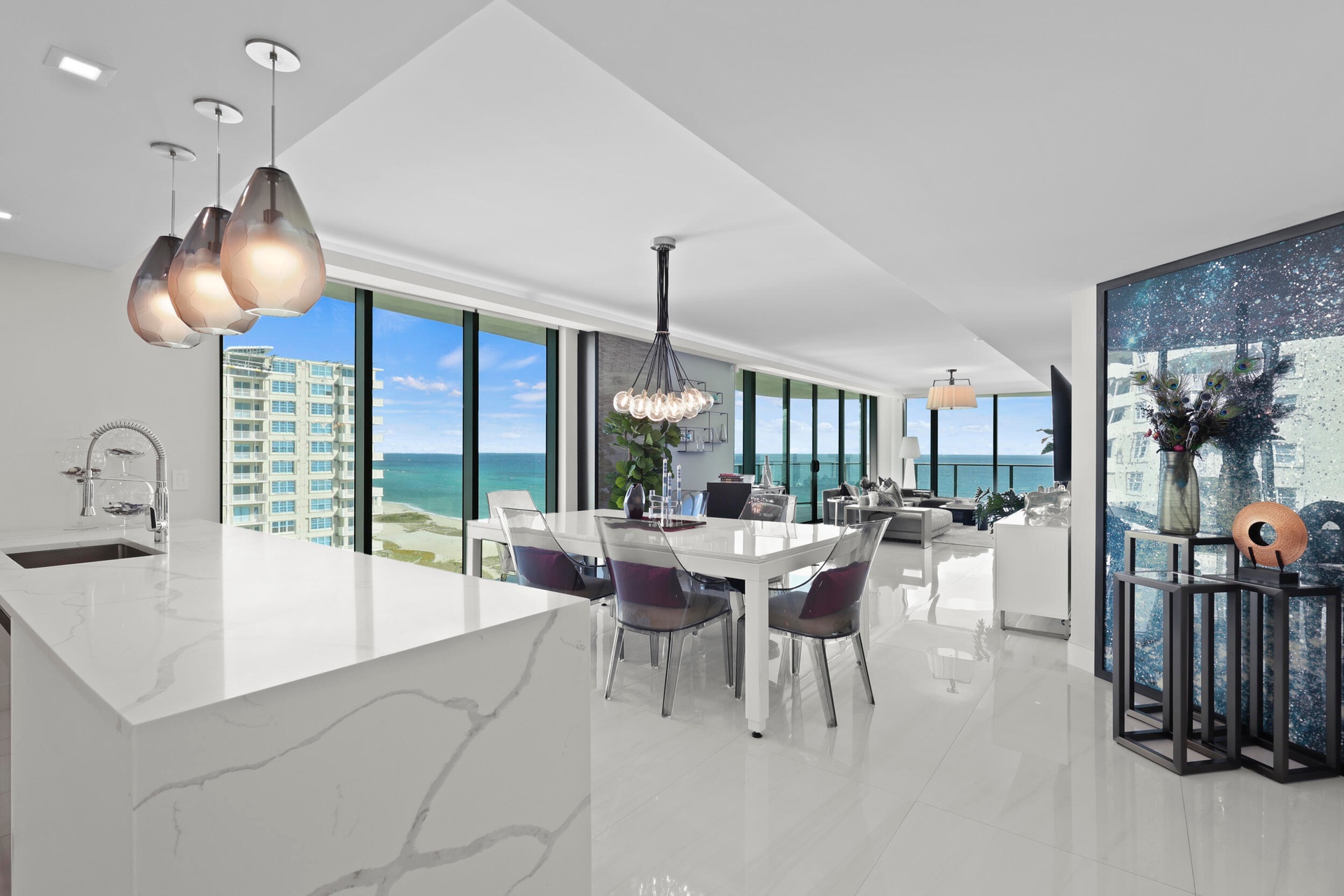 From the moment you enter, sweeping ocean views unfold before you, creating an unforgettable first impression.