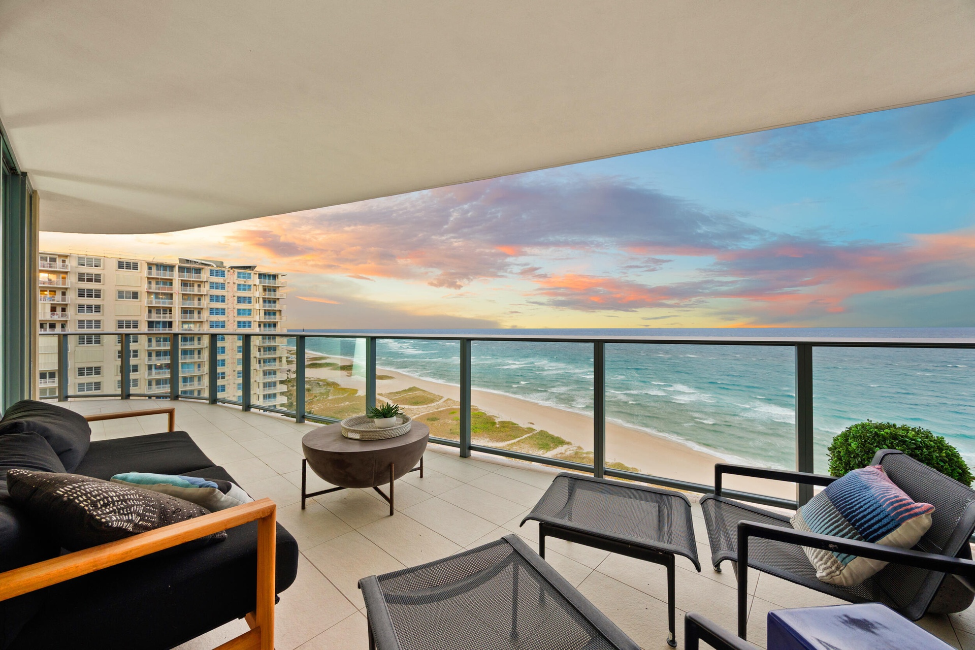 The expansive wraparound balcony offers an exceptional amount of outdoor living space and a peaceful setting to unwind with family and friends. As eve