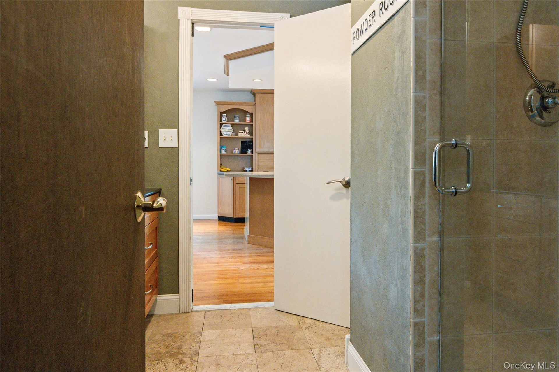 Full bath on the first floor with walk in shower