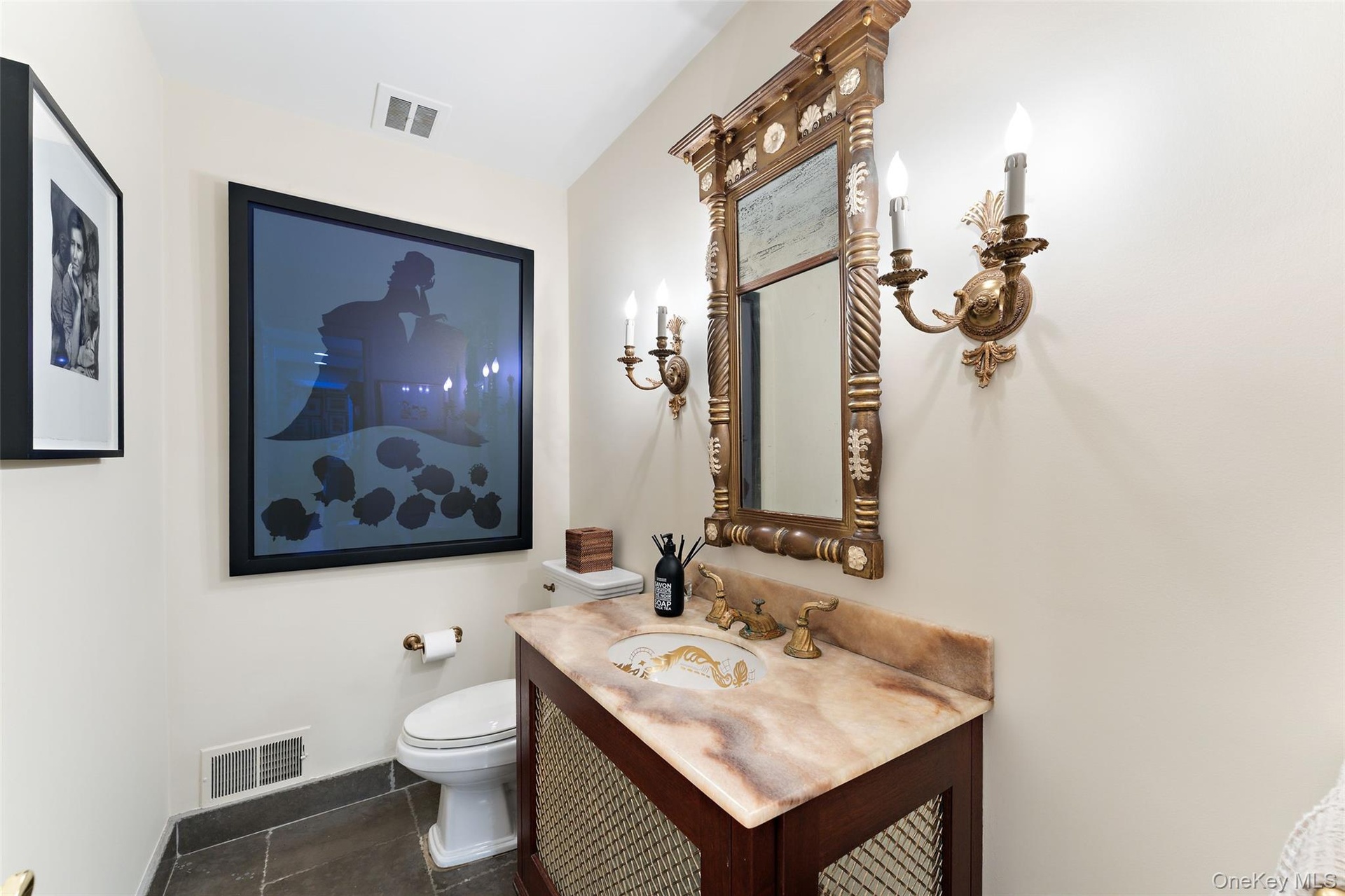 First floor powder room