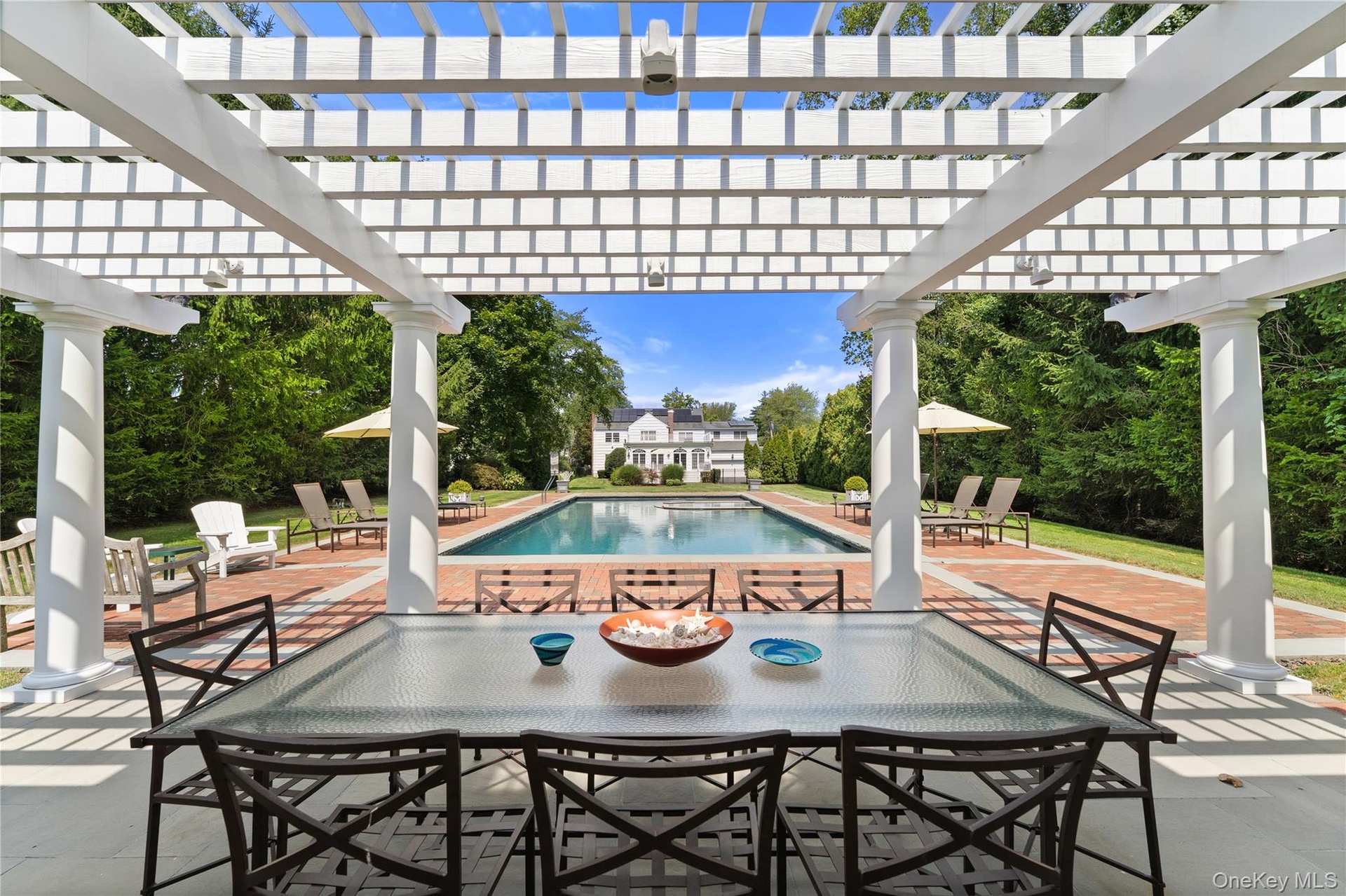 Fabulous Pergola outside of pool house