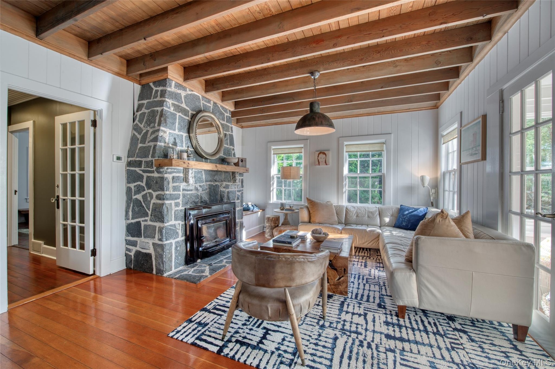 living room with fireplace