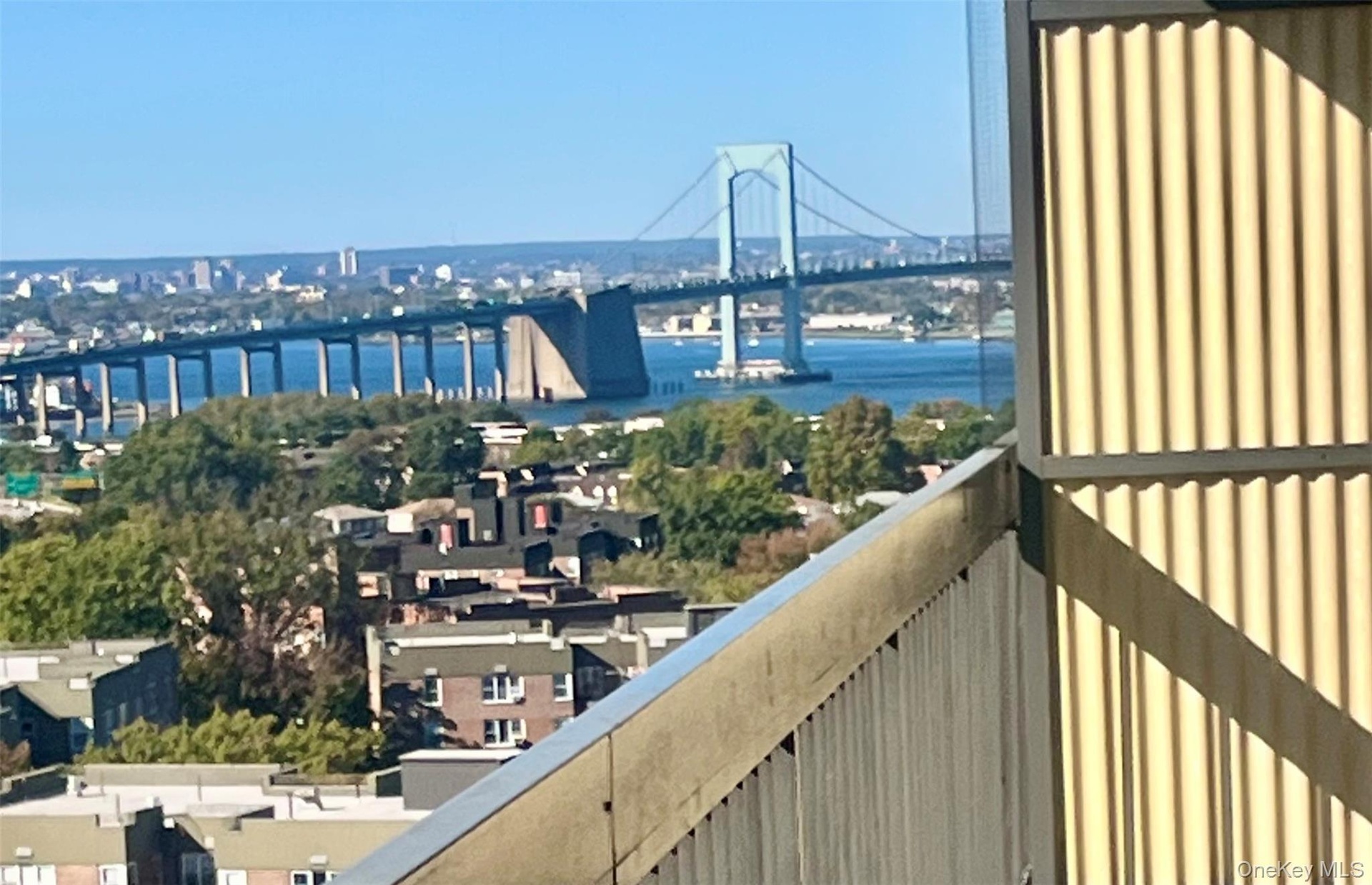 Beautiful bridge view from oversized terrace.