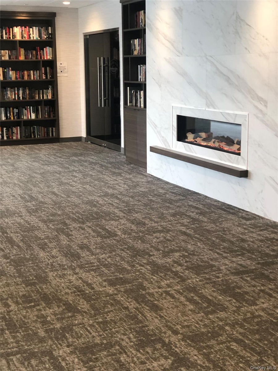 Fireplace in Swim & Fitness center.