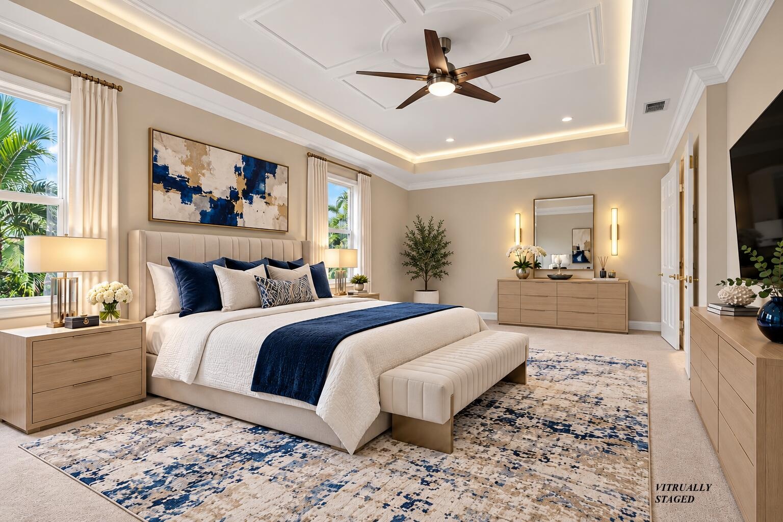 Virtually Staged Primary Suite