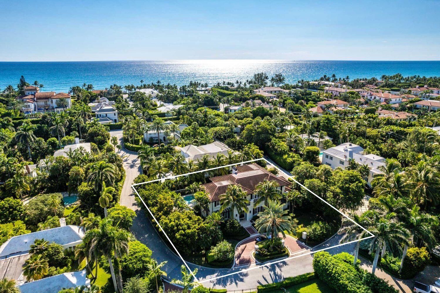 Half Acre lot on a culdesac overlooking the intracoastal one block from the Ocean and Worth Avenue.