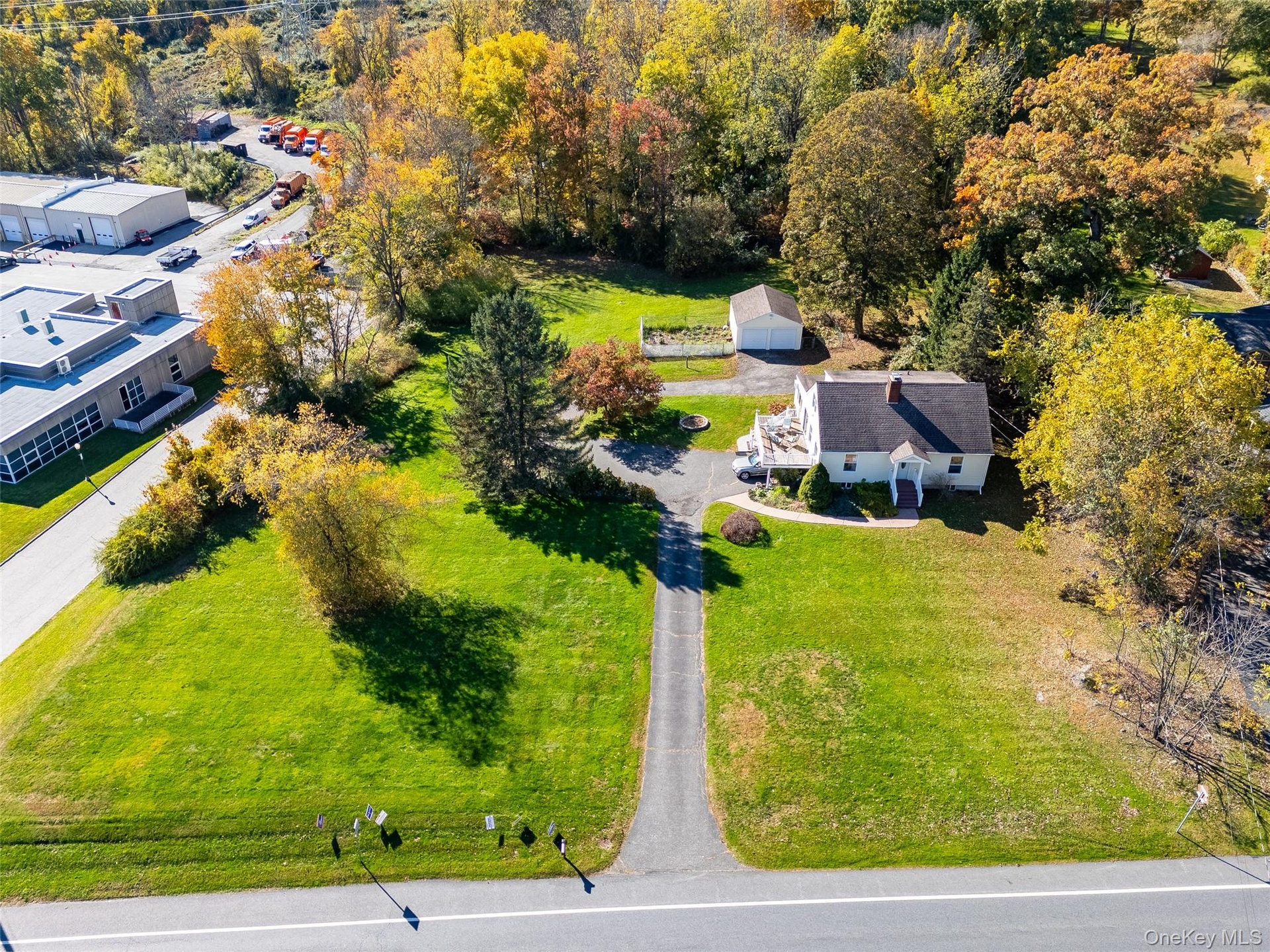 This is a view of this awesome 1 1/2 acres of private property, located on convenient Crompond Road! Take notice of the beautful flat landscape.