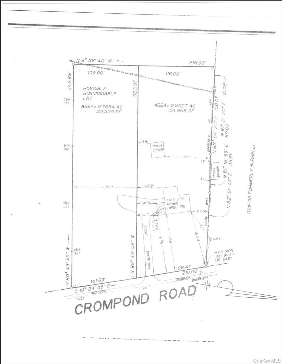 Here is a copy of the Land Survey, showing the entire property and that it's possible to have Subdivision.