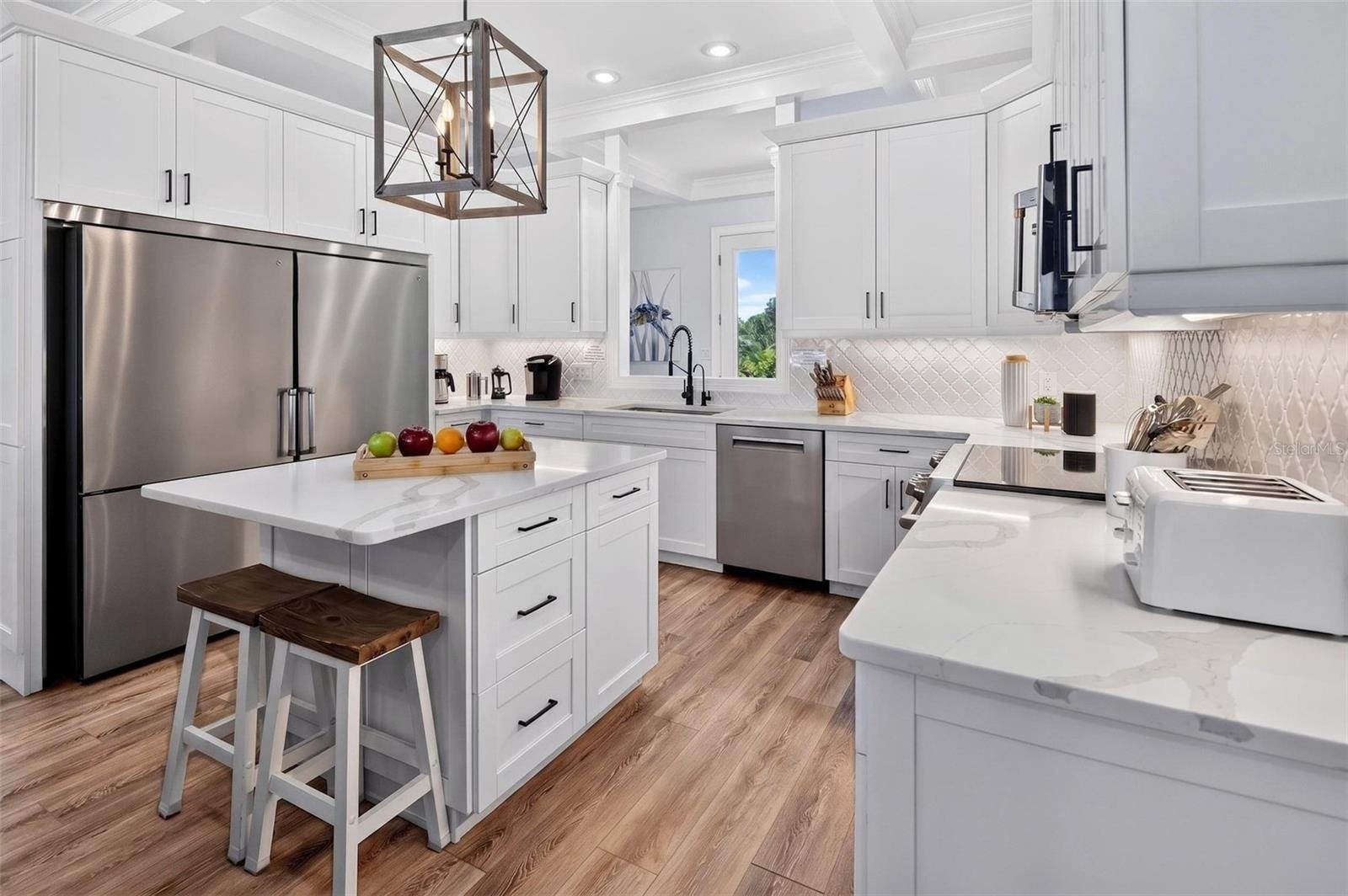 Gourmet Kitchen with Double Refrigerators and Ice Makers