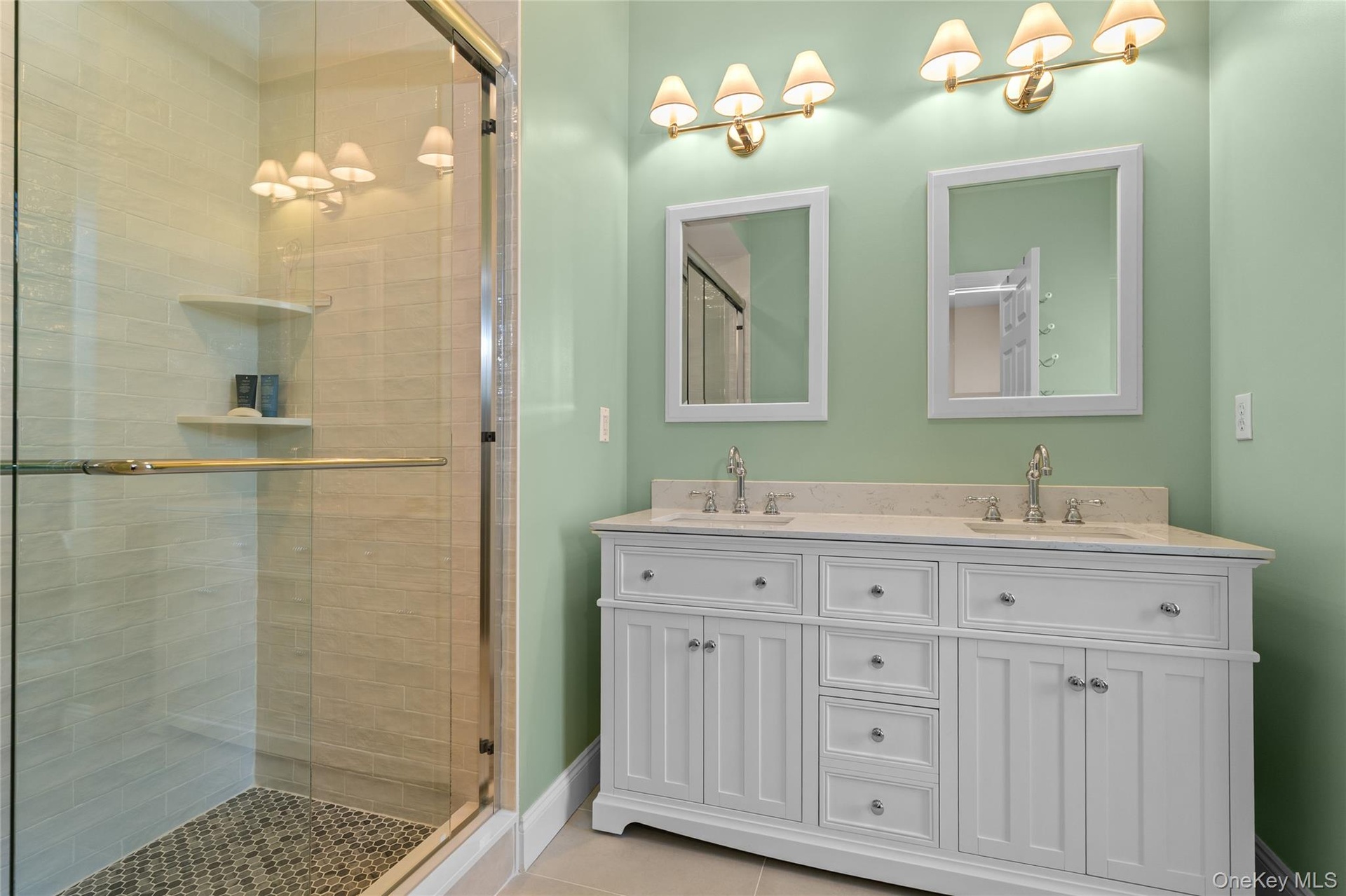 Fully renovations of the primary bathroom were completed mid-October 2026.  Enjoy your brand new double sink vanity and step-in shower.