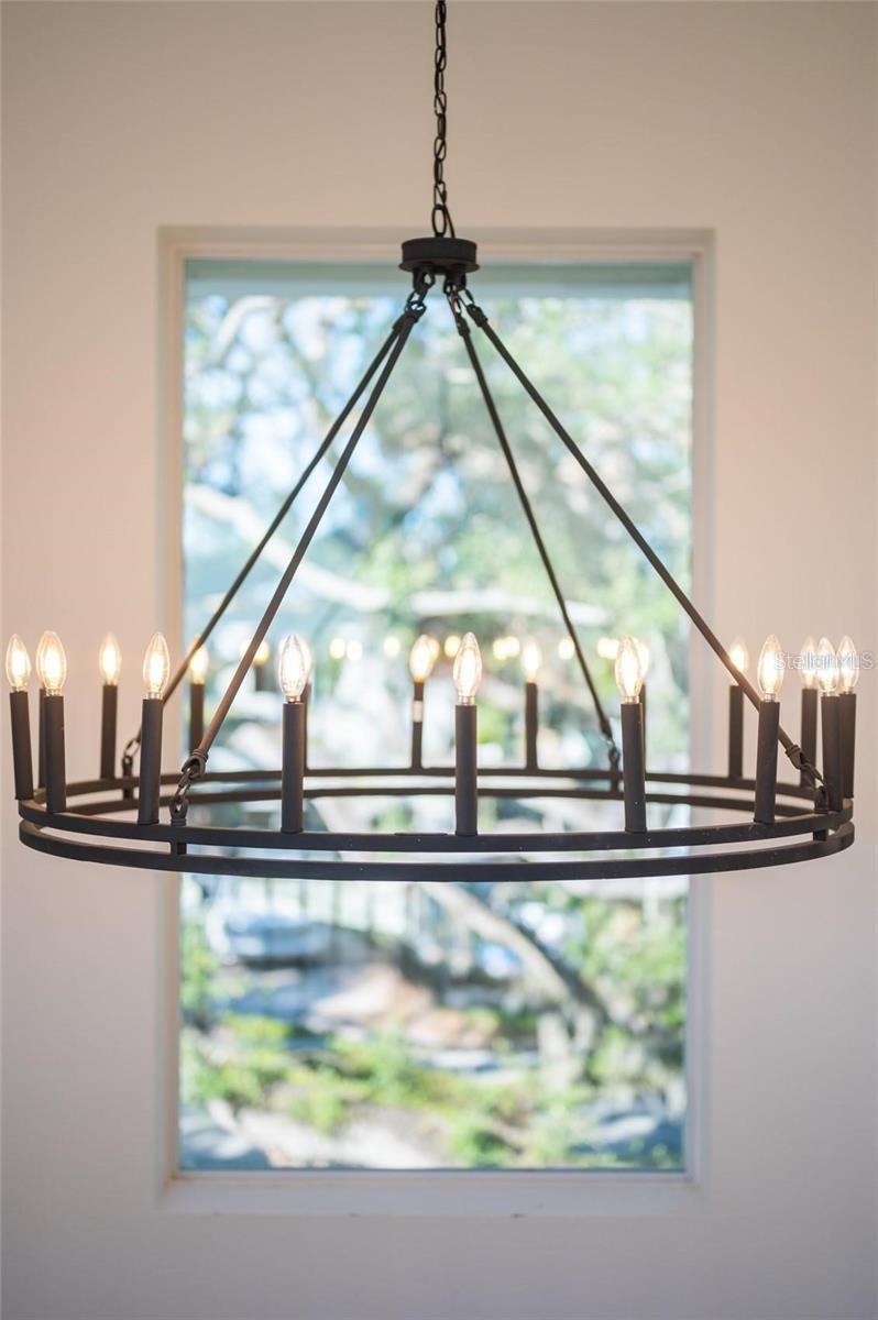 Chandelier in the foyer