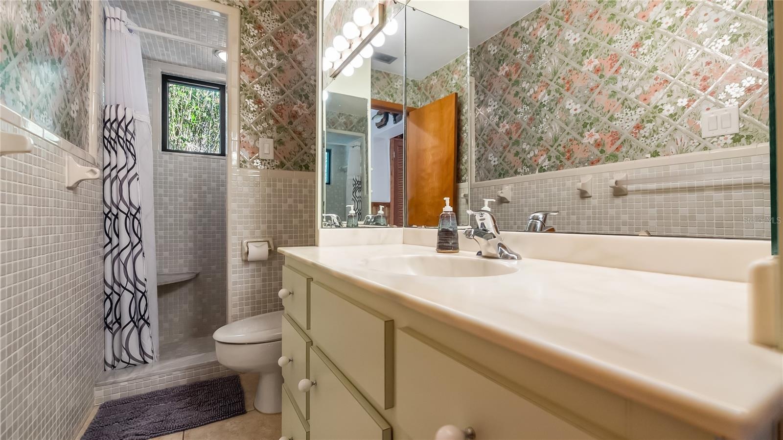 Guest bathroom on North side of the main home.