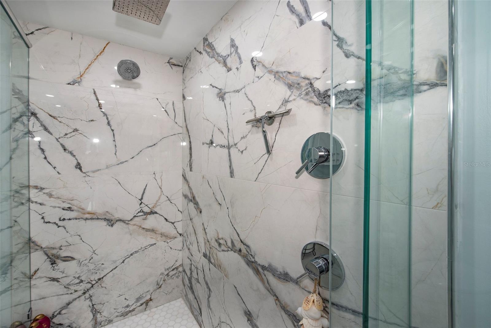 Primary Shower has double shower heads